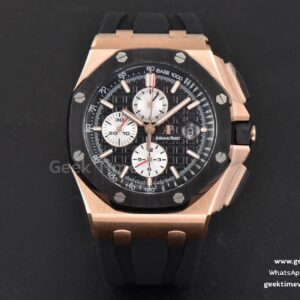 Royal Oak Offshore 44mm RSF RG schwarzes kariertes Zifferblatt weißes Hilfszifferblatt Kautschukarmband A3126