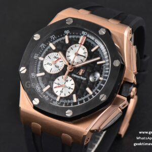 Royal Oak Offshore 44mm RSF RG Black Checkered Dial White Subdial Rubber Strap A3126
