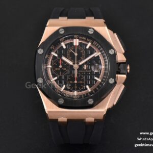 Royal Oak Offshore 44mm RSF RG schwarzes kariertes Zifferblatt schwarze Hilfszifferblätter Kautschukarmband A3126