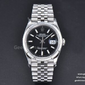 DateJust 36mm 126234 904L VSF schwarzes Zifferblatt Leuchtindizes Jubilee-Armband VS3235