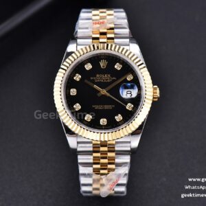 DateJust 41mm YG/SS GMF Black Dial Diamond Marker Fluted Bezel Jubilee Bracelet VR3235