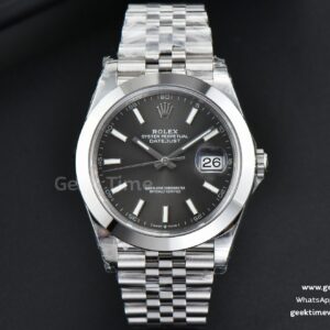 DateJust 41mm 126300 VSF glatte Lünette graues Zifferblatt Jubilee-Armband VS3235