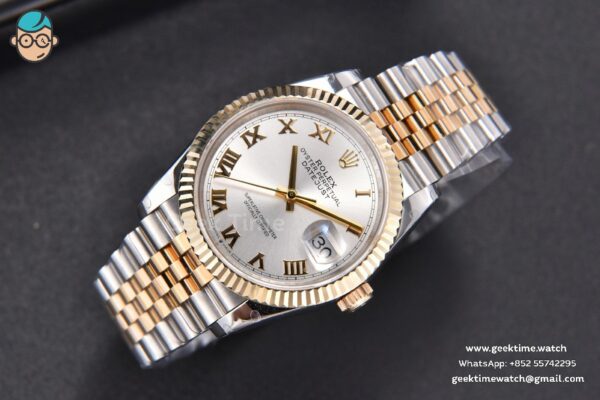 DateJust 36MM 904L YG/SS GMF Fluted Bezel Silver Dial Roma Marker Jubilee Bracelet VR3285 - Image 4