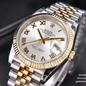 DateJust 36MM 904L YG/SS GMF Fluted Bezel Silver Dial Roma Marker Jubilee Bracelet VR3285