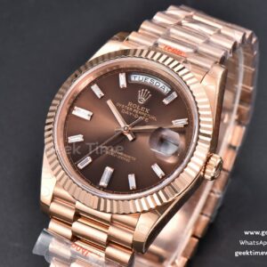 DayDate 40MM RG GMF Brown Dial Diamond Marker President Bracelet A3235