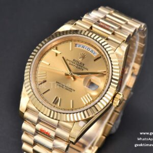 DayDate 40MM YG Clean Factory - CF YG Dial Roma Marker President Bracelet A2836