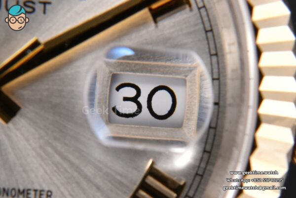 DateJust 36MM 904L YG/SS GMF Fluted Bezel Silver Dial Roma Marker Jubilee Bracelet VR3285 - Image 9