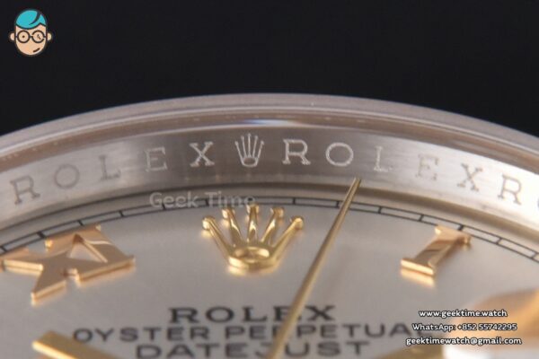DateJust 36MM 904L YG/SS GMF Fluted Bezel Silver Dial Roma Marker Jubilee Bracelet VR3285 - Image 11