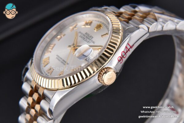 DateJust 36MM 904L YG/SS GMF Fluted Bezel Silver Dial Roma Marker Jubilee Bracelet VR3285 - Image 13