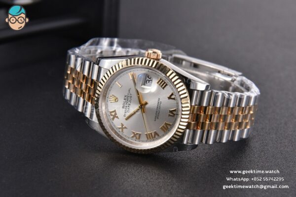 DateJust 36MM 904L YG/SS GMF Fluted Bezel Silver Dial Roma Marker Jubilee Bracelet VR3285 - Image 15