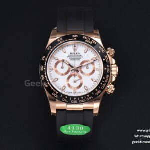 Daytona 116515 RG APSF White Dial Ceramic Bezel Lume Marker Oysterflex Strap Tungsten Version SH4130