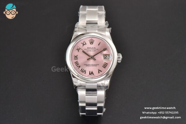 DateJust 31MM Ladies 904L WF Smooth Pink Dial Roma Marker Oyster Bracelet A2671 - Image 2