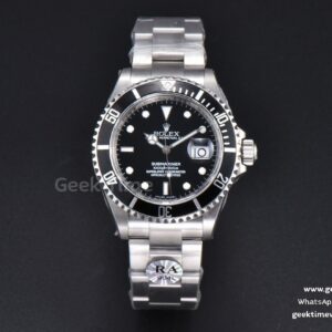 Submariner 16610 LN Black Bezel 904L 40mm RAF SS Bracelet SH3135 Rehaut