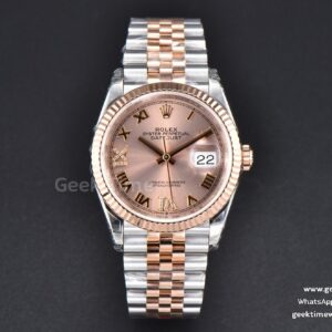 DateJust 36mm 126231 RG/SS VSF 904L RG-Zifferblatt Diamant-Indizes RG/SS Jubilee-Armband VS3235