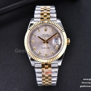 DateJust 41mm YG/SS GMF Silver Dial Diamond Marker Fluted Bezel Jubilee Bracelet VR3235