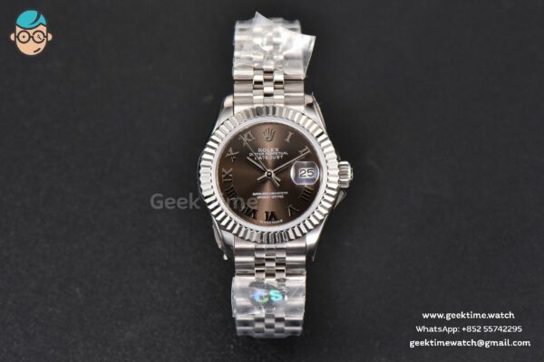 DateJust 28MM Ladies WF Gray Dial Roma Marker Jubilee Bracelet A2236 - Image 2
