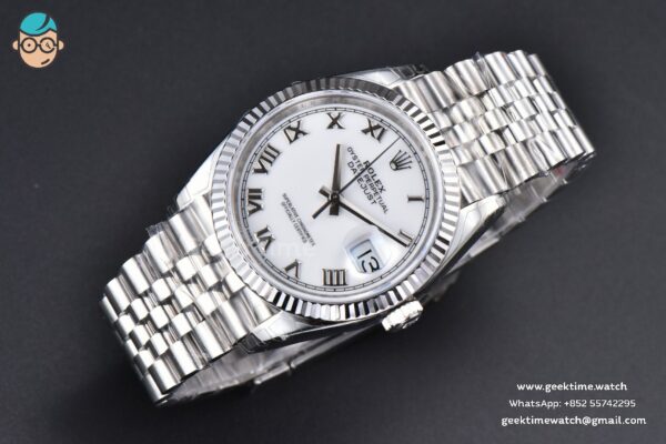 DateJust 36MM 904L VSF White Dial Roma Marker Jubilee VS3235 - Image 4