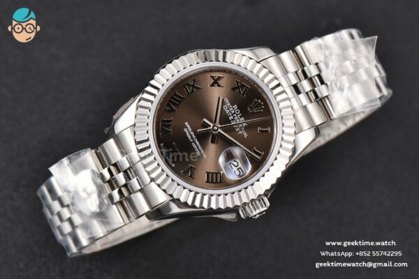DateJust 28MM Ladies WF Gray Dial Roma Marker Jubilee Bracelet A2236 - Image 6