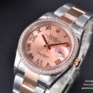 DateJust 36mm SS/RG EWF RG Dial Diamond Roma Marker Diamond Bezel Oyster Bracelet A3235