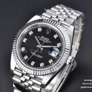 DateJust 41MM 126334 904L CF Black Dial Diamond Marker Jubilee Bracelet VR3235
