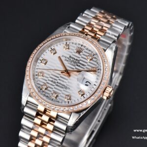 DateJust 36mm 126231 VSF RG/SS Diamond Silver Motif Dial Diamond Marker Jubilee Bracelet VS3235
