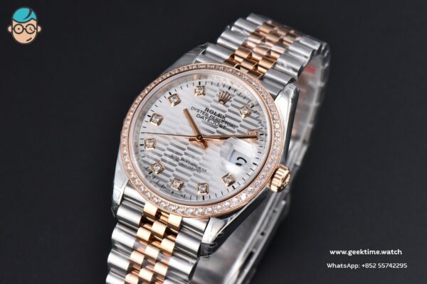 DateJust 36mm 126231 VSF RG/SS Diamond Silver Motif Dial Diamond Marker Jubilee Bracelet VS3235