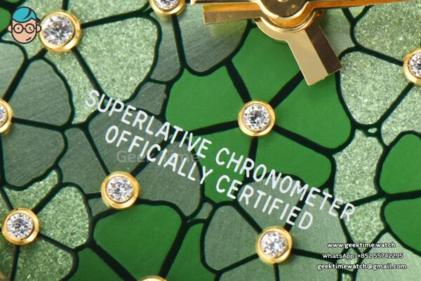 DateJust 31MM 904L YG GMF Fluted Bezel Green Flowers Dial President Bracelet A2824 - Image 7