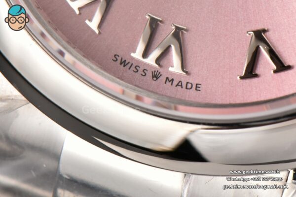 DateJust 31MM Ladies 904L WF Smooth Pink Dial Roma Marker Oyster Bracelet A2671 - Image 7