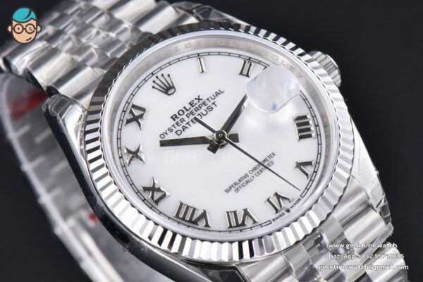 DateJust 36MM 904L VSF White Dial Roma Marker Jubilee VS3235 - Image 8