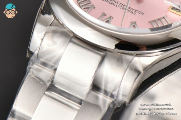 DateJust 31MM Ladies 904L WF Smooth Pink Dial Roma Marker Oyster Bracelet A2671 - Image 9