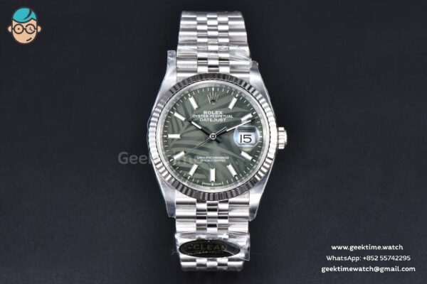 DateJust 36MM 126234 Clean CF Green Plam Dial Jubilee Bracelet VR3235 - Image 2