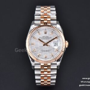 DateJust 36mm RG/SS VSF Silver Motif Dial Diamond Marker Jubilee VS3235