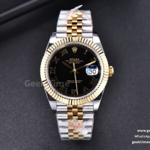 DateJust 41mm YG/SS GMF Black Dial Roma Marker Fluted Bezel Jubilee Bracelet VR3235