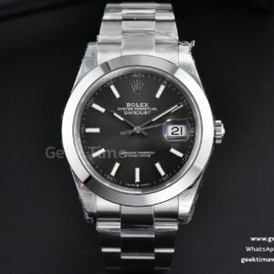 DateJust 41mm 126300 VSF glatte Lünette graues Zifferblatt Oyster-Armband VS3235