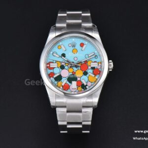 Oyster Perpetual 124300 41mm VSF 904L tiffanyblaues Celebration-Balloon-Zifferblatt SS-Armband VS3235