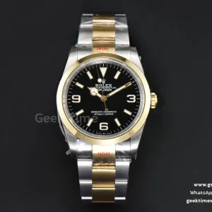 Explorer 124273 36mm YG/SS 904L GMF schwarzes Zifferblatt YG/SS-Armband VR3230