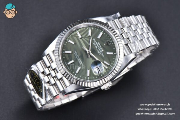 DateJust 36MM 126234 Clean CF Green Plam Dial Jubilee Bracelet VR3235 - Image 4