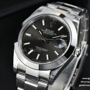 DateJust 41MM 126300 VSF Smooth Bezel Gray Dial Oyster Bracelet VS3235