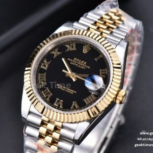 Datejust 41mm YG/SS GMF Black Dial Roma Marker Fluted Bezel Jubille Bracelet VR3235