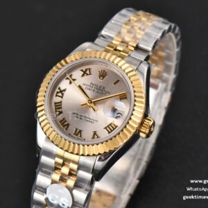 DateJust 28MM Ladies WF YG/SS Silver Dial Roma Marker Jubilee Bracelet A2236