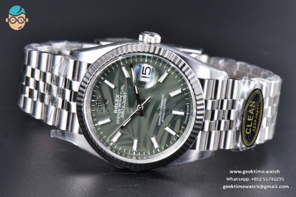 DateJust 36MM 126234 Clean CF Green Plam Dial Jubilee Bracelet VR3235 - Image 5