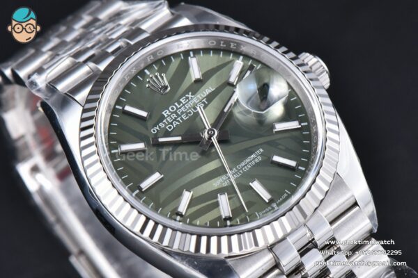 DateJust 36MM 126234 Clean CF Green Plam Dial Jubilee Bracelet VR3235 - Image 6