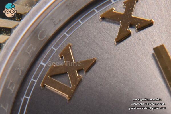 DateJust 36MM 904L YG/SS GMF Fluted Bezel Gray Dial Roma Marker Jubilee Bracelet VR3285 - Image 6