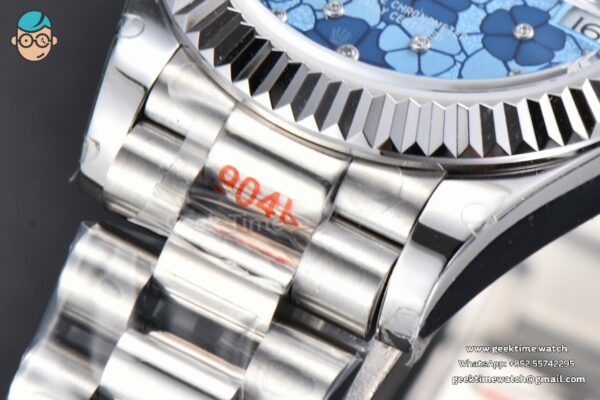DateJust 31MM 904L GMF Fluted Bezel Blue Flowers Dial President Bracelet A2824 - Image 10