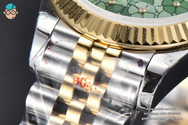 DateJust 31MM 904L YG GMF Fluted Bezel Green Flowers Dial Jubilee Bracelet A2824 - Image 10
