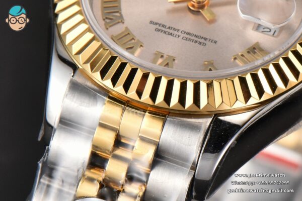 DateJust 28MM Ladies WF YG/SS Silver Dial Roma Marker Jubilee Bracelet A2236 - Image 10