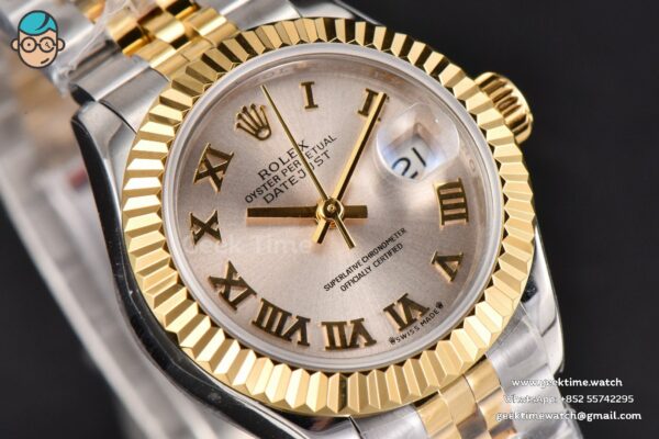 DateJust 28MM Ladies WF YG/SS Silver Dial Roma Marker Jubilee Bracelet A2236 - Image 12