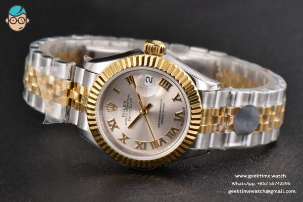 DateJust 28MM Ladies WF YG/SS Silver Dial Roma Marker Jubilee Bracelet A2236 - Image 15