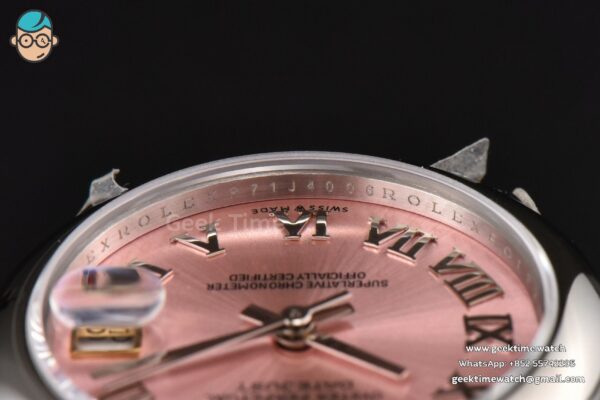 DateJust 31MM Ladies 904L WF Smooth Pink Dial Roma Marker Oyster Bracelet A2671 - Image 13