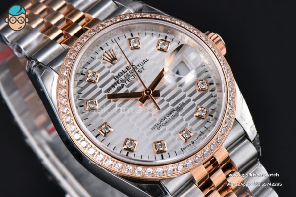 DateJust 36mm 126231 VSF RG/SS Diamond Silver Motif Dial Diamond Marker Jubilee Bracelet VS3235 - Image 14